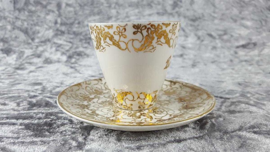 [45817901] Mokkatasse Tasse Espressotasse mit Untertasse & Golddekor Kaiser Porzellan Alka Kunst gebraucht - gut Bild 5