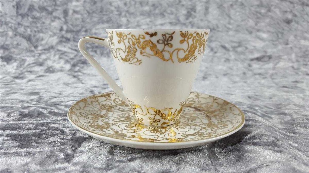 [45817901] Mokkatasse Tasse Espressotasse mit Untertasse & Golddekor Kaiser Porzellan Alka Kunst gebraucht - gut Bild 6