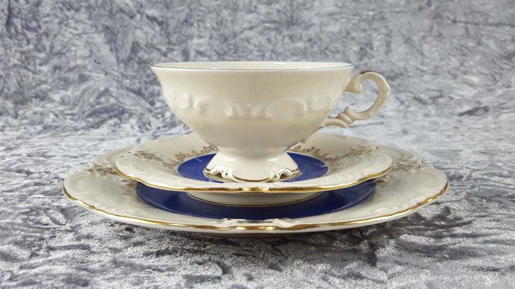 [45817932] Teegedeck Golddekor Schumann Elfenbein Blau Beige gebraucht - akzeptabel Bild 4