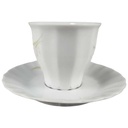 [45817958] Kaffeetasse mit Untertasse Tasse Eschenbach Toledo rosa graue Blüten gebraucht - sehr gut Bild 2