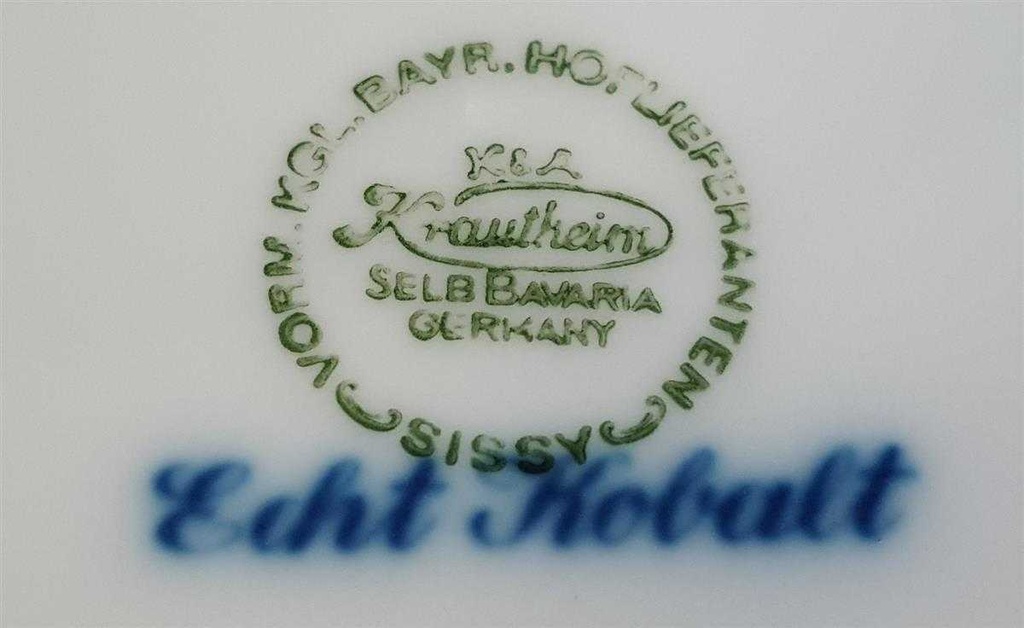 [4581810] Kuchenteller Dessertteller Frühstücksteller 19 cm Krautheim Sissy blau gelbe Blumen echt Kobalt gebraucht - sehr gut Bild 3