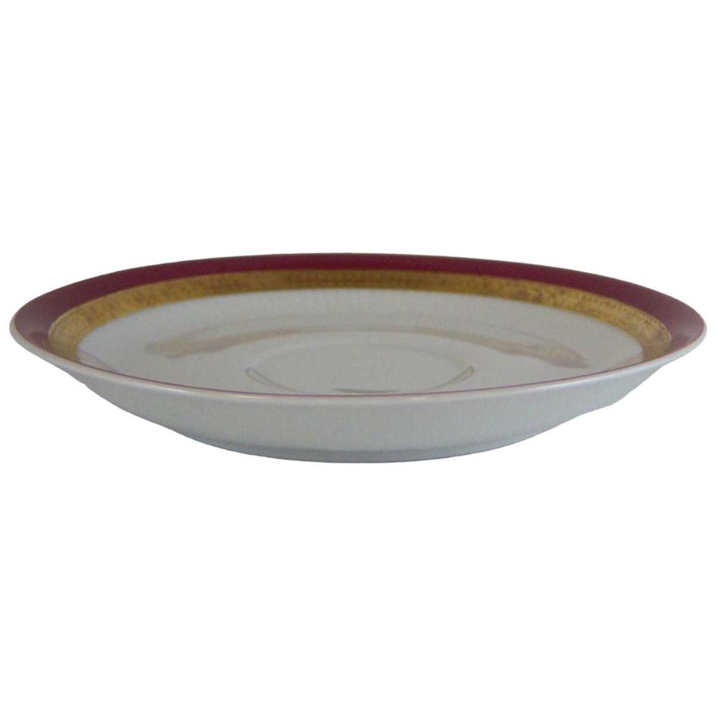 [458186] Untertasse für Kaffee Goldrand 14,8 cm Mitterteich Form 870 Rot gebraucht - gut Bild 2