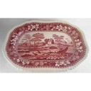 [4581897] Servierplatte Speiseplatte Fleischplatte Steakplatte groß mittelgroß 32,1x24 cm Spode Copeland Pink Tower Rot gebraucht - gut Bild 2