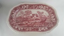 [4581897] Servierplatte Speiseplatte Fleischplatte Steakplatte groß mittelgroß 32,1x24 cm Spode Copeland Pink Tower Rot gebraucht - gut Bild 3
