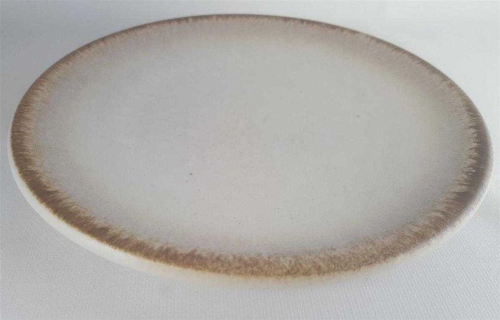 [4581902] Kuchenteller Dessertteller Frühstücksteller Handarbeit 19 cm Silberdistel Fayencen Sahara Braun gebraucht - gut Bild 2