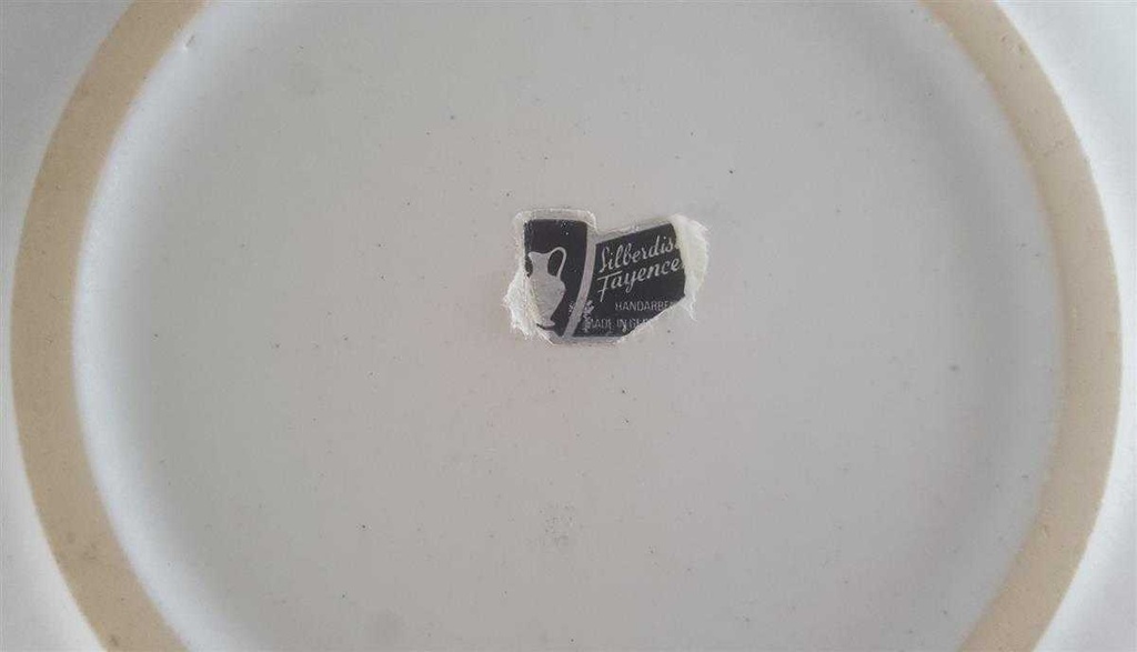 [4581902] Kuchenteller Dessertteller Frühstücksteller Handarbeit 19 cm Silberdistel Fayencen Sahara Braun gebraucht - gut Bild 4
