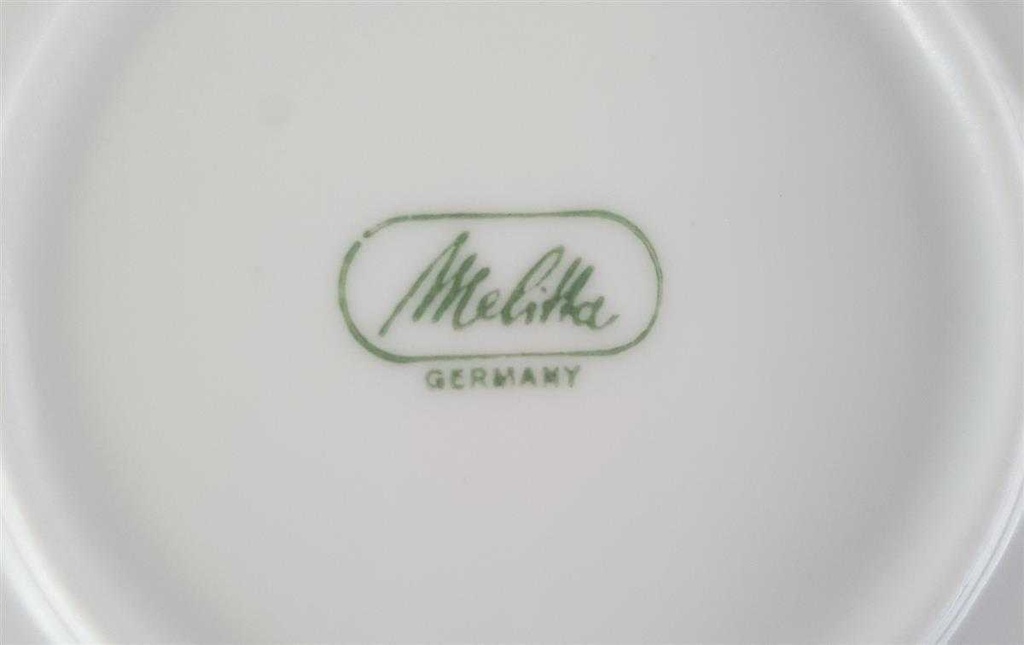 [4581914] Kuchenteller Dessertteller Frühstücksteller 18,5 cm Melitta Alte Formen weiß brauner Rand Braun gebraucht - sehr gut Bild 3