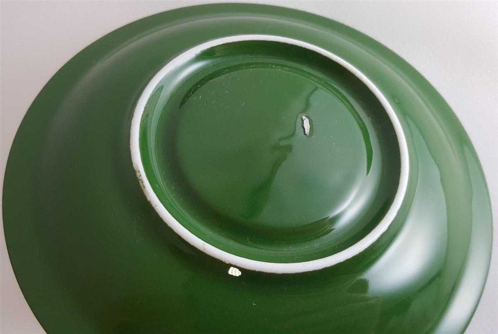 [4581935] Untertasse für Suppe 15 cm Bareuther Waldsassen Blumendekor grün Blumen gebraucht - gut Bild 2