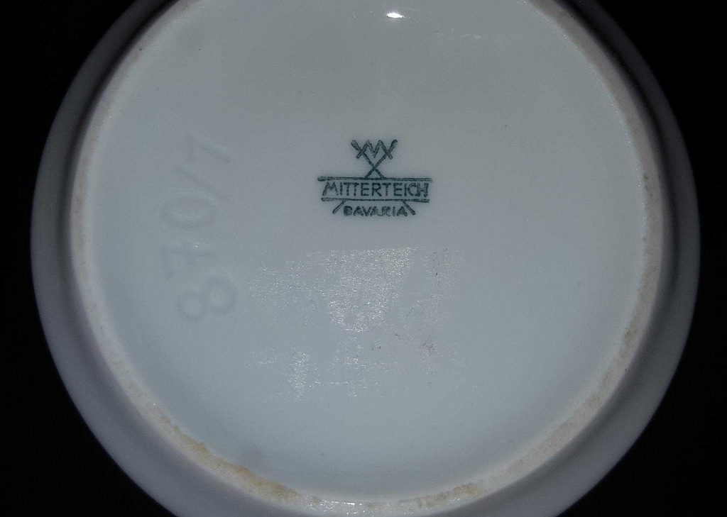 [4581954] Milchkännchen Mitterteich Form 870 Blumendekor blau grau Blumen gebraucht - sehr gut Bild 5