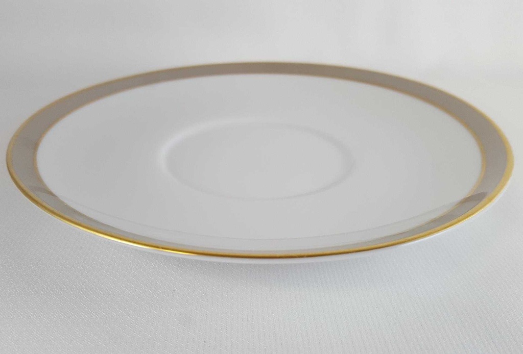 [4581956] Untertasse für Kaffee Goldrand 15 cm Thomas Porzellan Medaillon Grau Braun gebraucht - sehr gut Bild 2