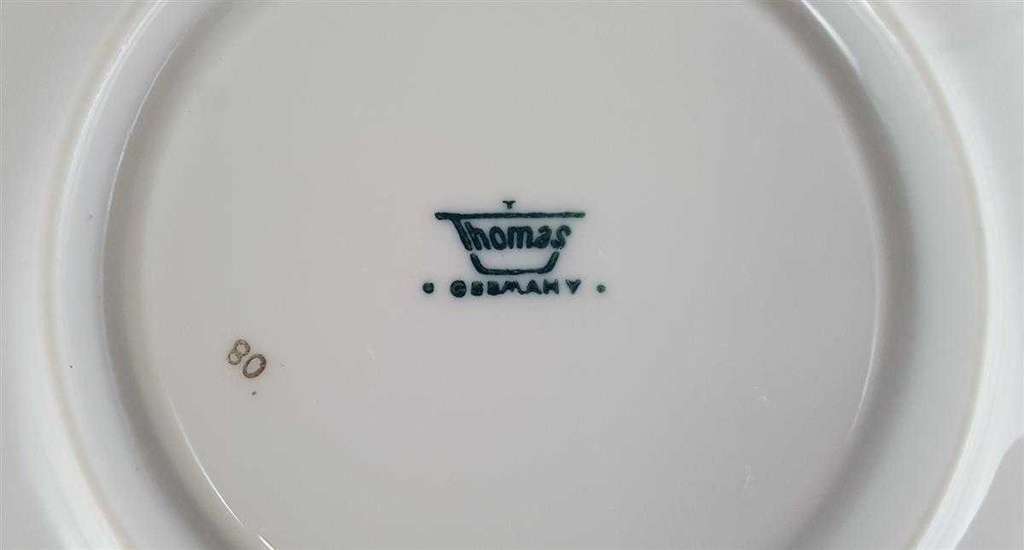 [4581956] Untertasse für Kaffee Goldrand 15 cm Thomas Porzellan Medaillon Grau Braun gebraucht - sehr gut Bild 4
