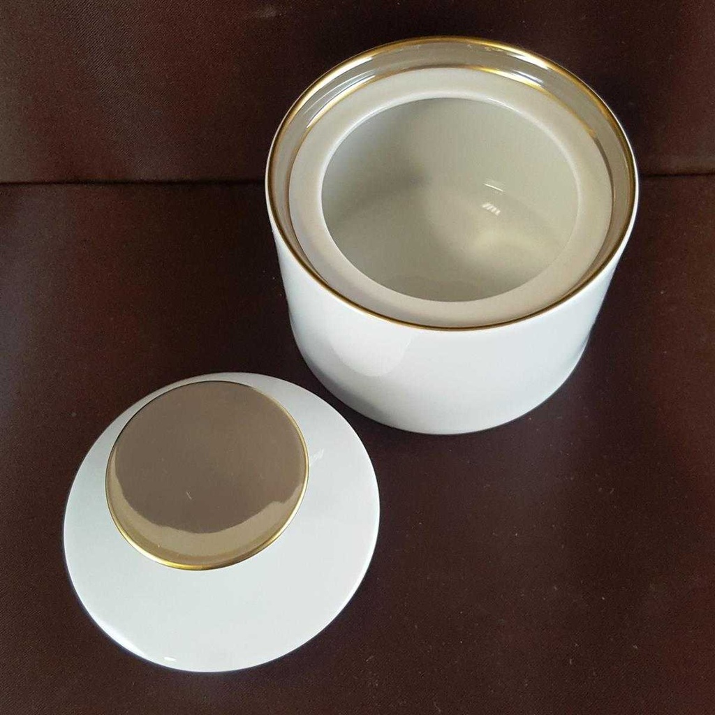 [4581962] Zuckerdose Goldrand Thomas Porzellan Medaillon Grau Braun gebraucht - gut Bild 3