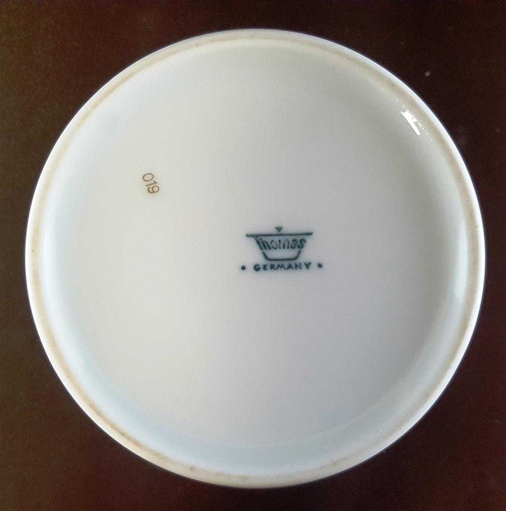 [4581962] Zuckerdose Goldrand Thomas Porzellan Medaillon Grau Braun gebraucht - gut Bild 4