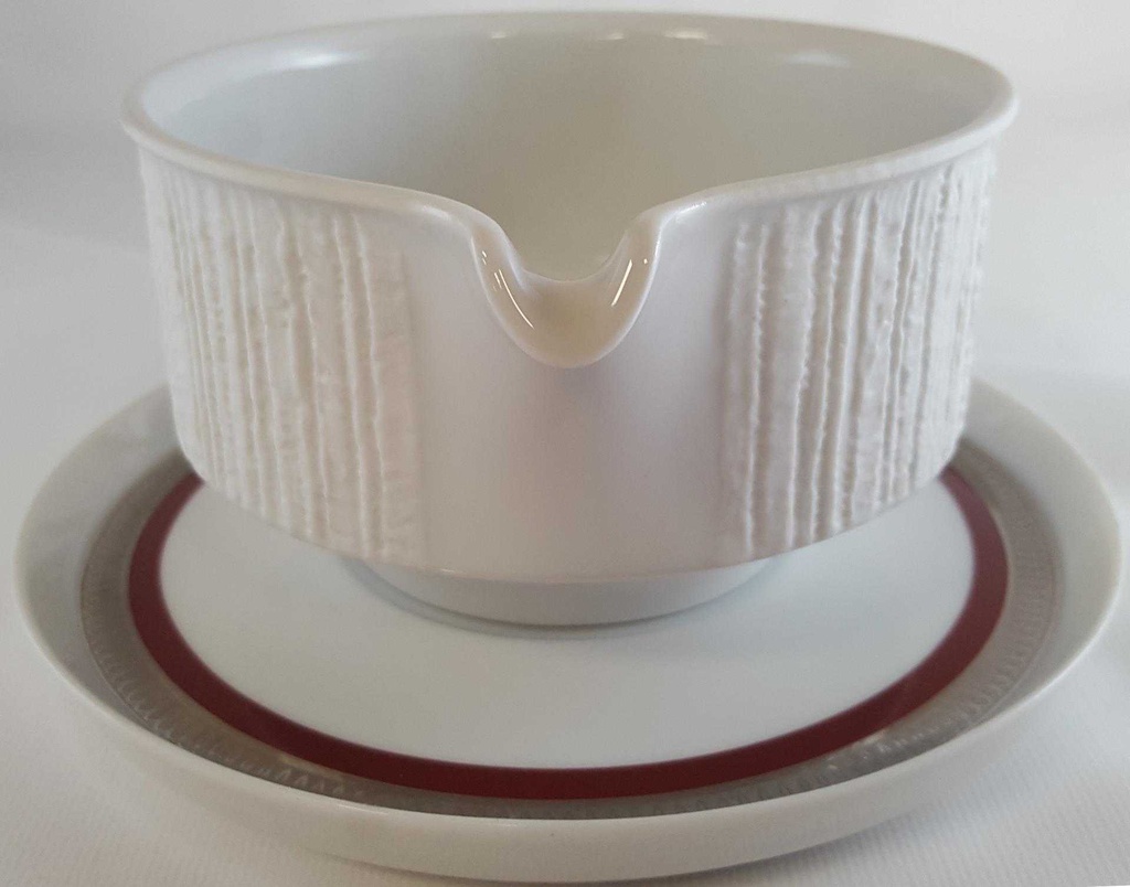 [4581975] Sauciere mit Teller 2tlg Thomas Porzellan Arcta Platin Bordeaux gebraucht - gut Bild 2