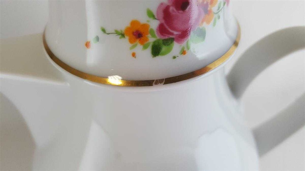 [4581998] Kaffeekanne Goldrand 1,3 L Graf von Henneberg Blumendekor Blumen gebraucht - sehr gut Bild 4