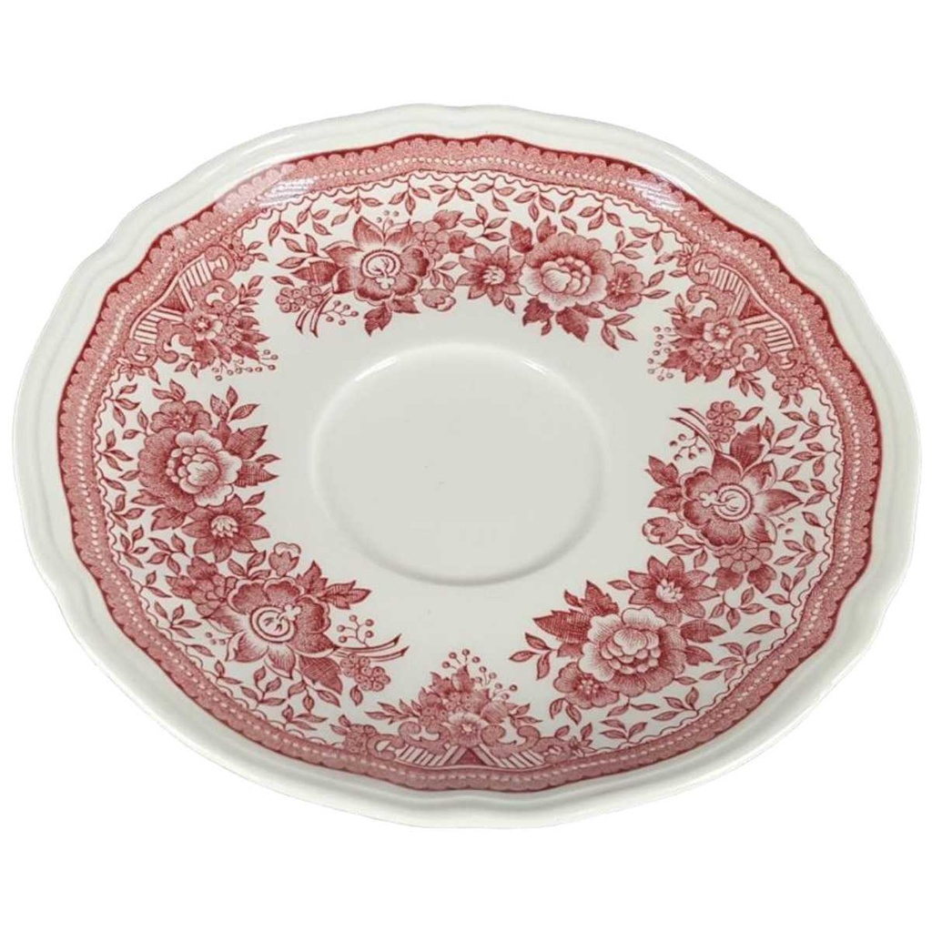 [49640] Untertasse für Tee/Kaffee 13,8 cm Villeroy & Boch Fasan Rot gebraucht - akzeptabel Bild 2