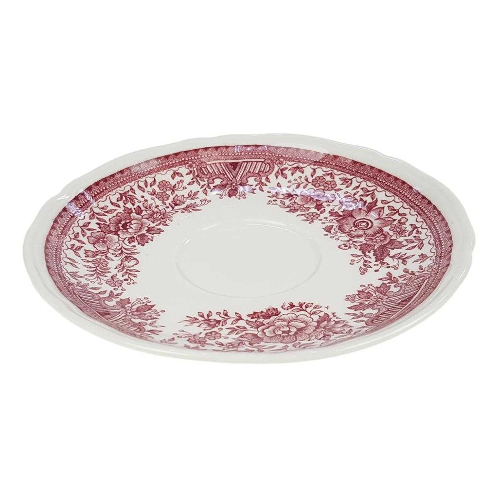 [49640] Untertasse für Tee/Kaffee 13,8 cm Villeroy & Boch Fasan Rot gebraucht - akzeptabel Bild 3