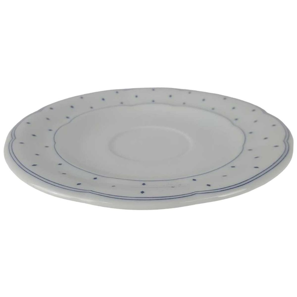 [60107] Untertasse für Kaffee 14,6 cm Marienbad Ingres Weiss Blaue Rauten Bild 2