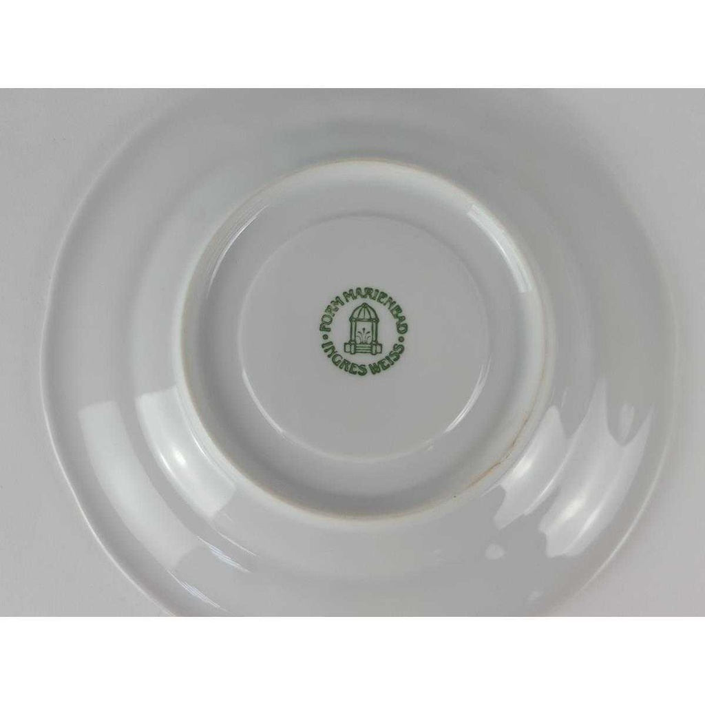 [60107] Untertasse für Kaffee 14,6 cm Marienbad Ingres Weiss Blaue Rauten Bild 3