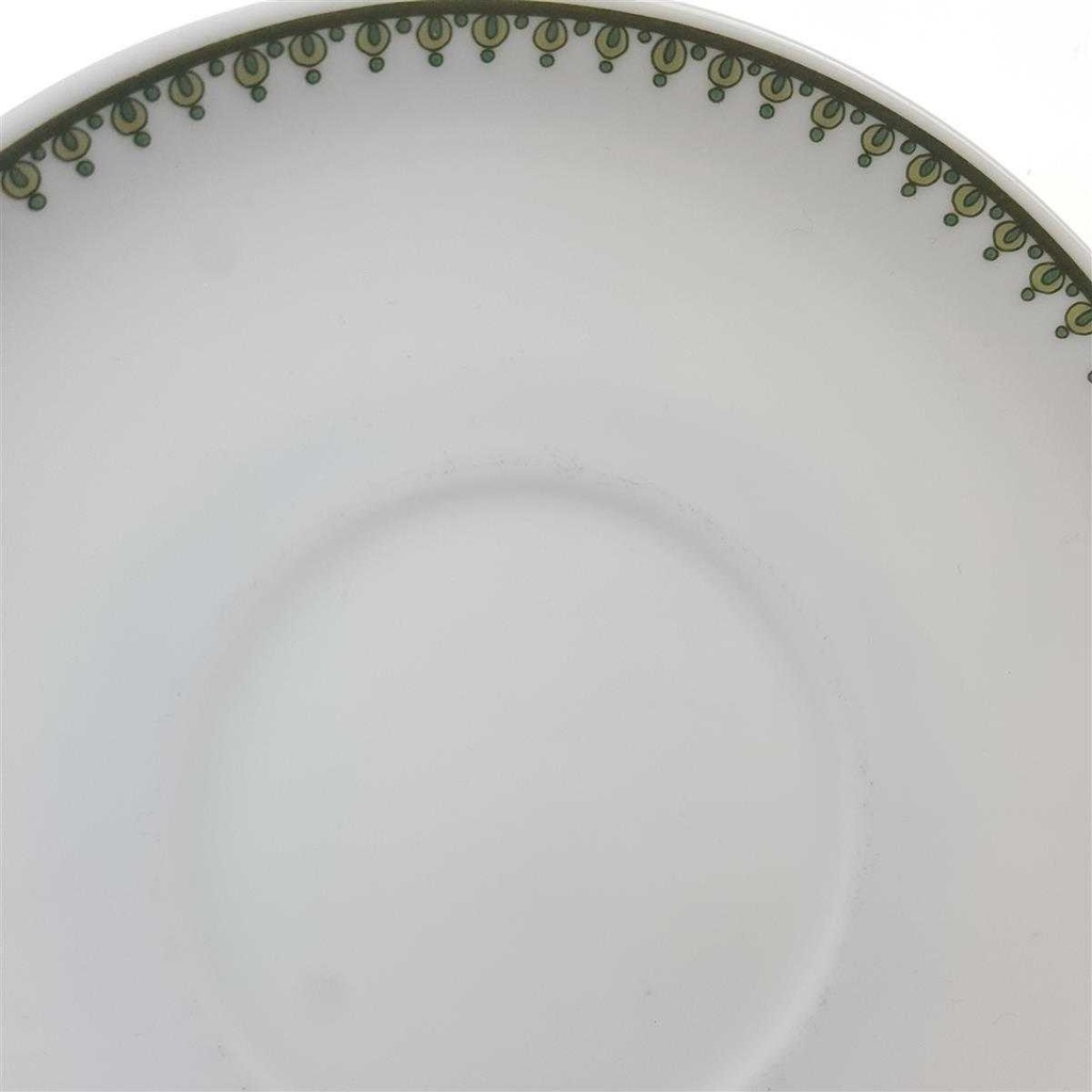 [98066] Untertasse für Kaffee 14,3 cm Tirschenreuth Unbekannte Formen Grüne Blumen mit Fransen gebraucht - akzeptabel Bild 3