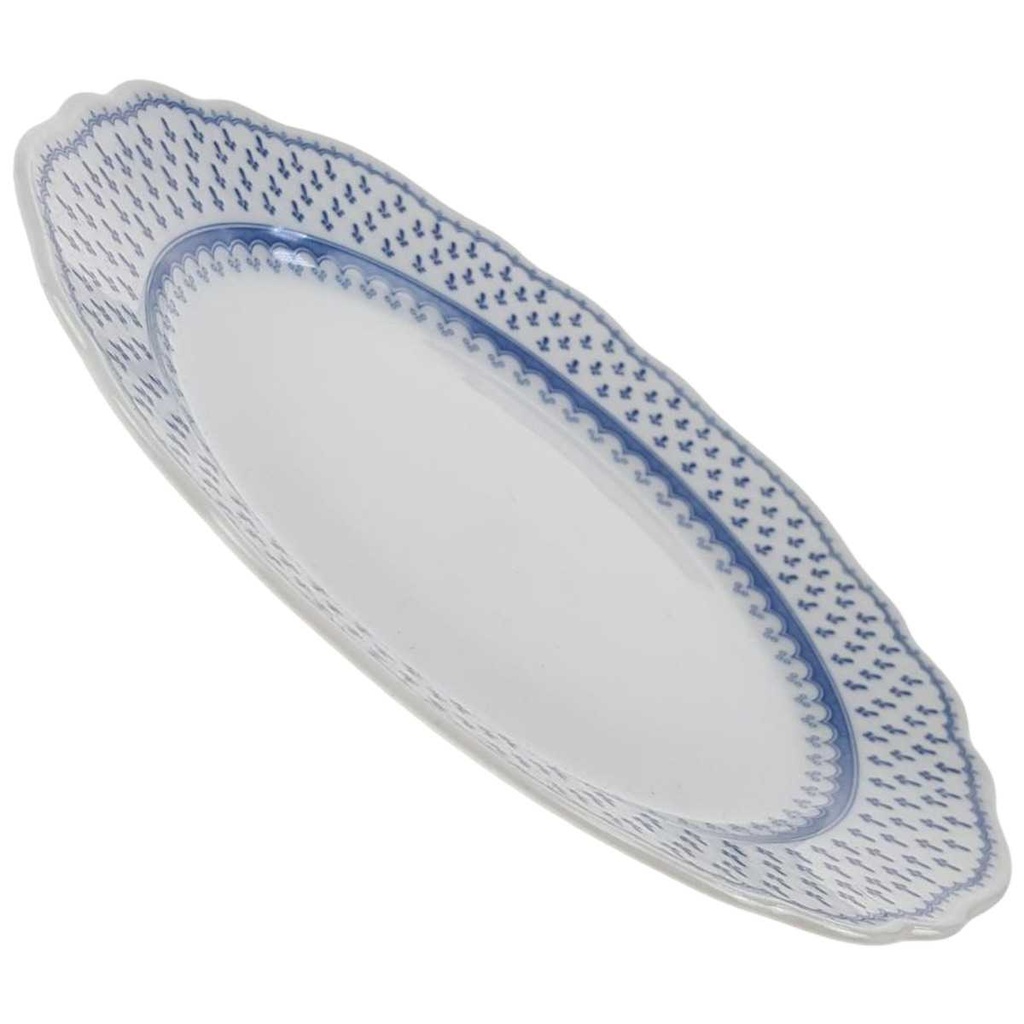 [98097] Kuchenteller Dessertteller 19,5 cm Hutschenreuther Maria Theresia blaue Bordüre Lilie gebraucht - gut Bild 2