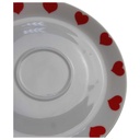 [98108] Untertasse für Kaffee 14,4 cm Winterling Schwarzenbach Herzchen rot weiß gebraucht - akzeptabel Bild 2