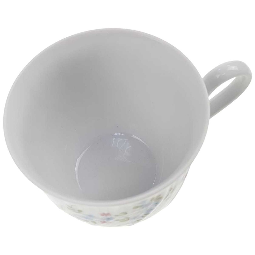 [98122] Kaffeetasse 0,2 L Winterling Kirchenlamitz blau rot Blümchen Relief Wellenrand gebraucht - sehr gut Bild 2
