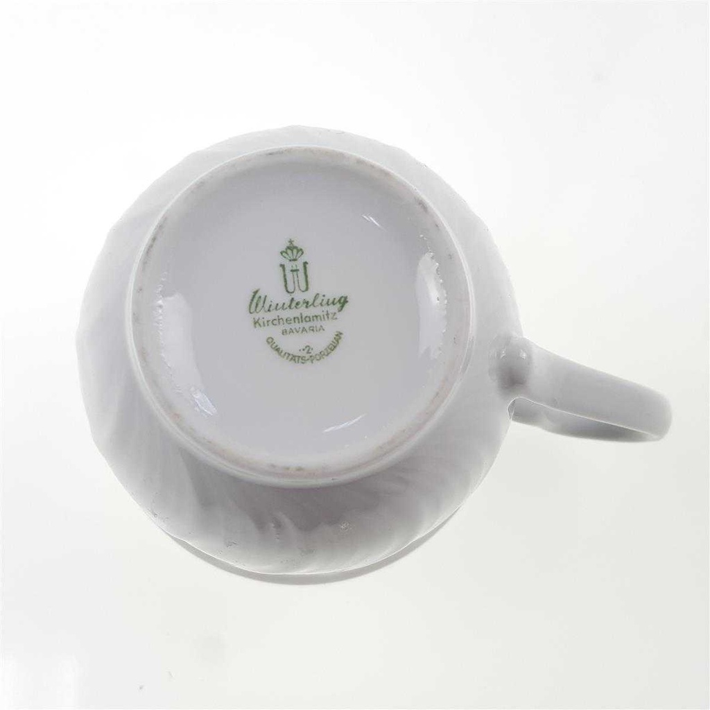 [98122] Kaffeetasse 0,2 L Winterling Kirchenlamitz blau rot Blümchen Relief Wellenrand gebraucht - sehr gut Bild 3