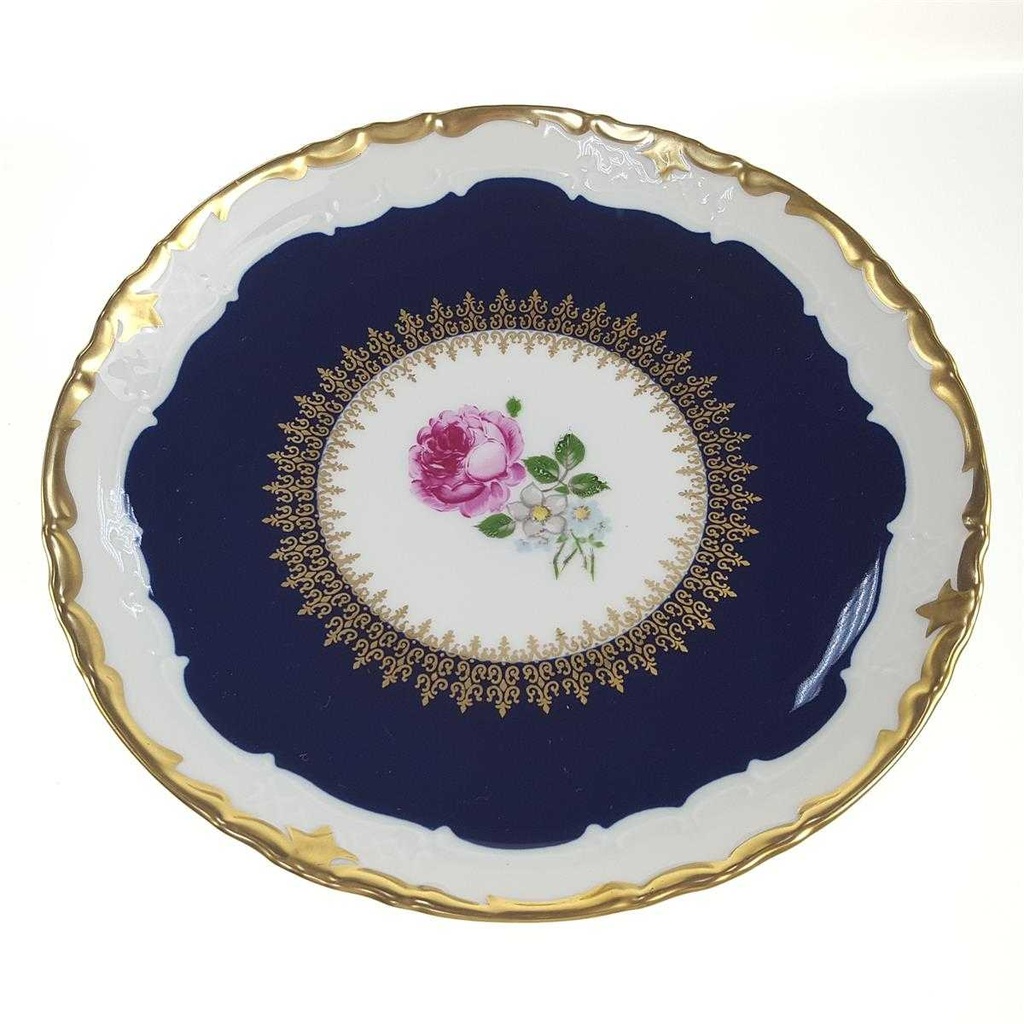 [98141] Schale auf Fuß Goldrand 19,7 cm Reichenbach Blumendekor Blumen gebraucht - sehr gut Bild 3