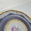 [98141] Schale auf Fuß Goldrand 19,7 cm Reichenbach Blumendekor Blumen gebraucht - sehr gut Bild 5