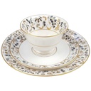 [98194] Sammelgedeck 3tlg Roloff Handmalerei schwarz gold Dekor Untertasse Kuchenteller Teetasse gebraucht - sehr gut Bild 2