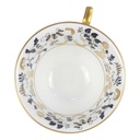 [98194] Sammelgedeck 3tlg Roloff Handmalerei schwarz gold Dekor Untertasse Kuchenteller Teetasse gebraucht - sehr gut Bild 3
