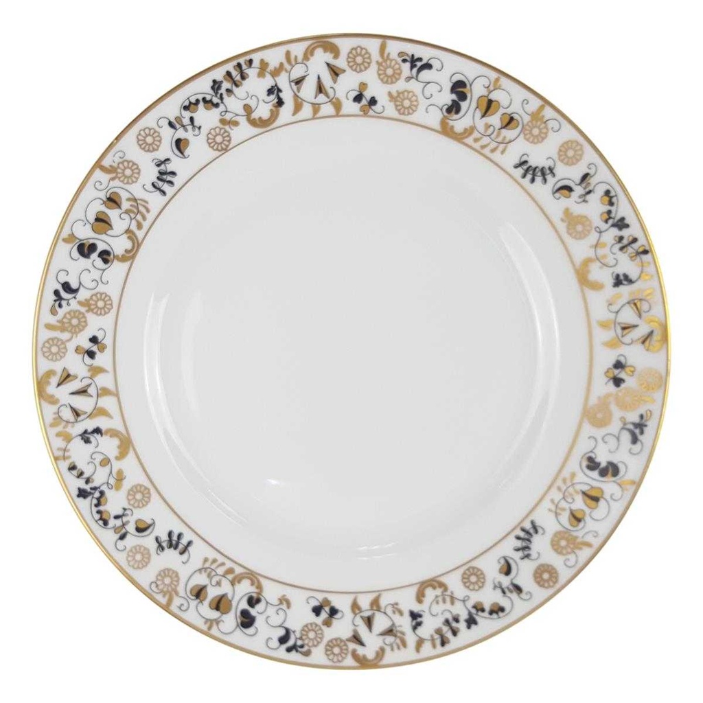 [98194] Sammelgedeck 3tlg Roloff Handmalerei schwarz gold Dekor Untertasse Kuchenteller Teetasse gebraucht - sehr gut Bild 5
