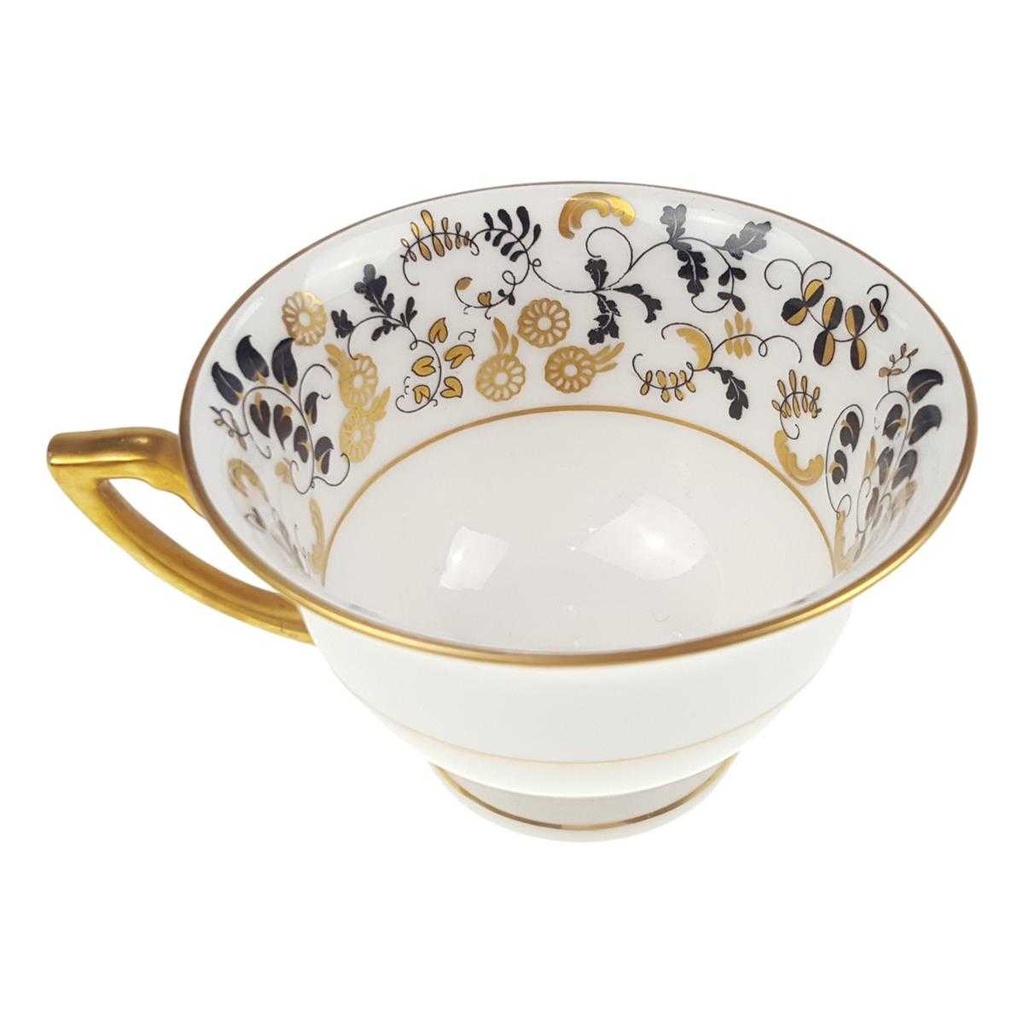 [98194] Sammelgedeck 3tlg Roloff Handmalerei schwarz gold Dekor Untertasse Kuchenteller Teetasse gebraucht - sehr gut Bild 6