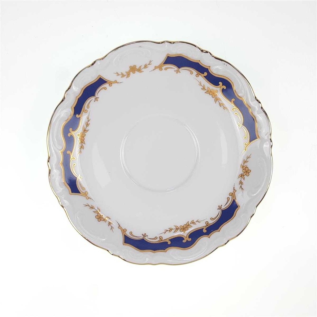 [98201] Sammelgedeck Goldrand 3tlg Mitterteich Blau mit gebraucht - sehr gut Bild 3