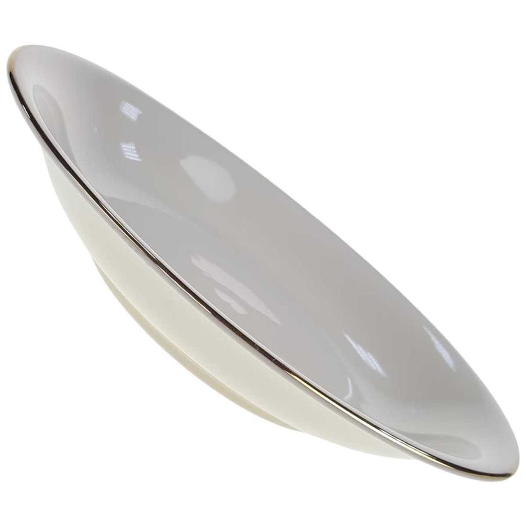 [98240] Suppenteller Goldrand 22,7 cm Edelstein 21246 Elfenbein Beige gebraucht - sehr gut Bild 2
