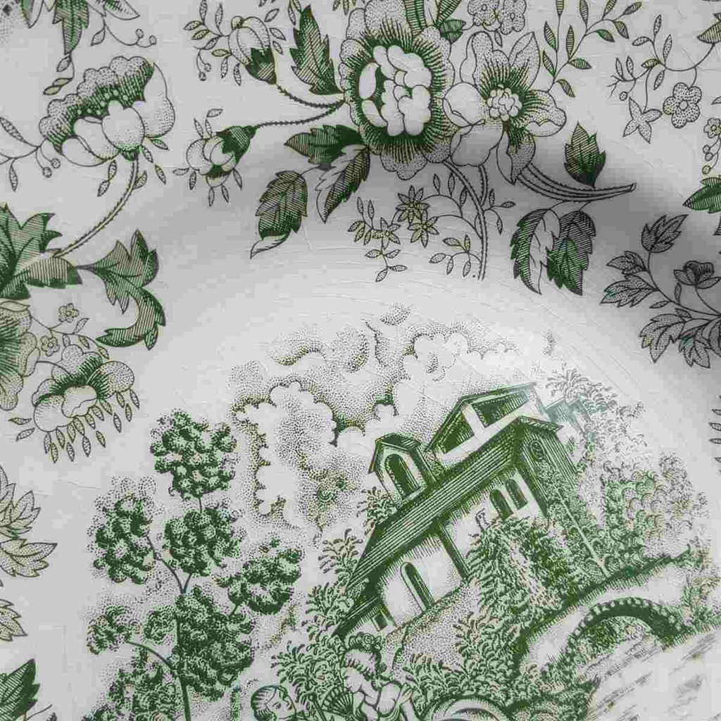 [98264] Suppenteller 24 cm English Ironstone Tableware (EIT) EIT England Motiv: Liebespaare Grün gebraucht - akzeptabel Bild 3