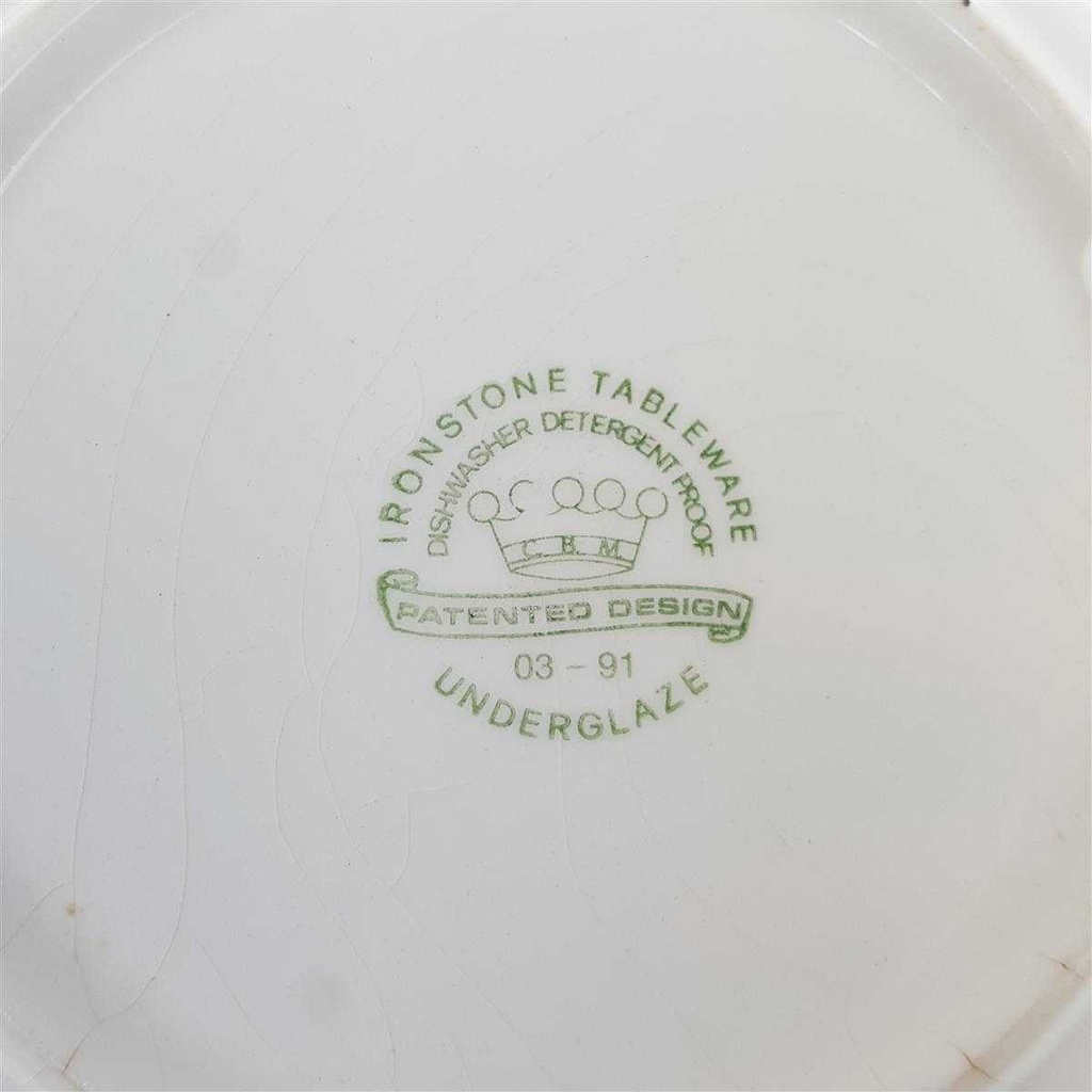 [98264] Suppenteller 24 cm English Ironstone Tableware (EIT) EIT England Motiv: Liebespaare Grün gebraucht - akzeptabel Bild 4