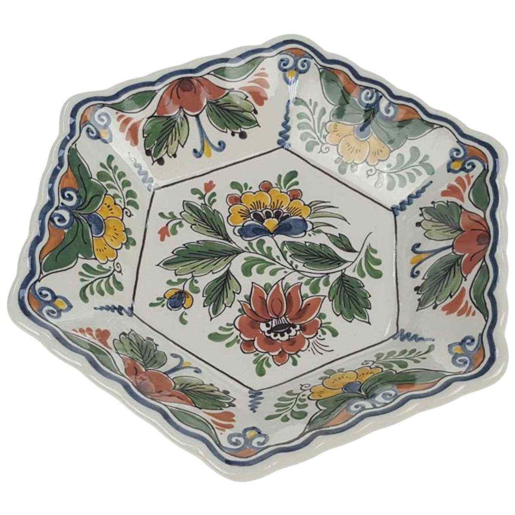 [98267] Wandteller Delfts Polychroom Blumendekor Bunt Blumen gebraucht - sehr gut Bild 2