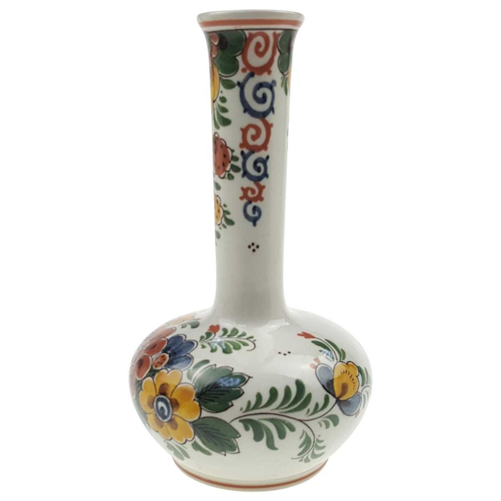 [98273] Vase 17 cm Delfts Polychroom Blumendekor Bunt Blumen gebraucht - sehr gut Bild 2