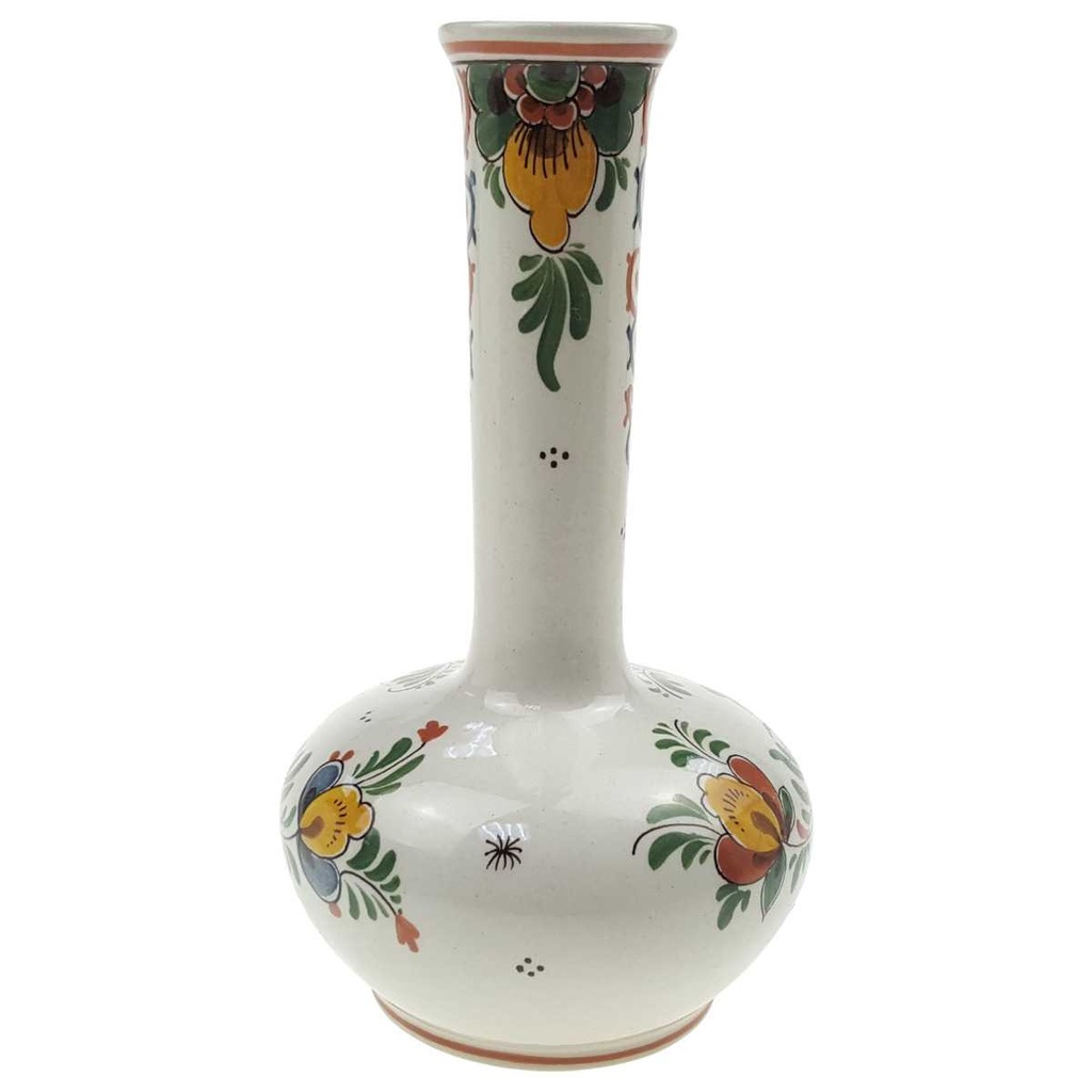 [98273] Vase 17 cm Delfts Polychroom Blumendekor Bunt Blumen gebraucht - sehr gut Bild 3