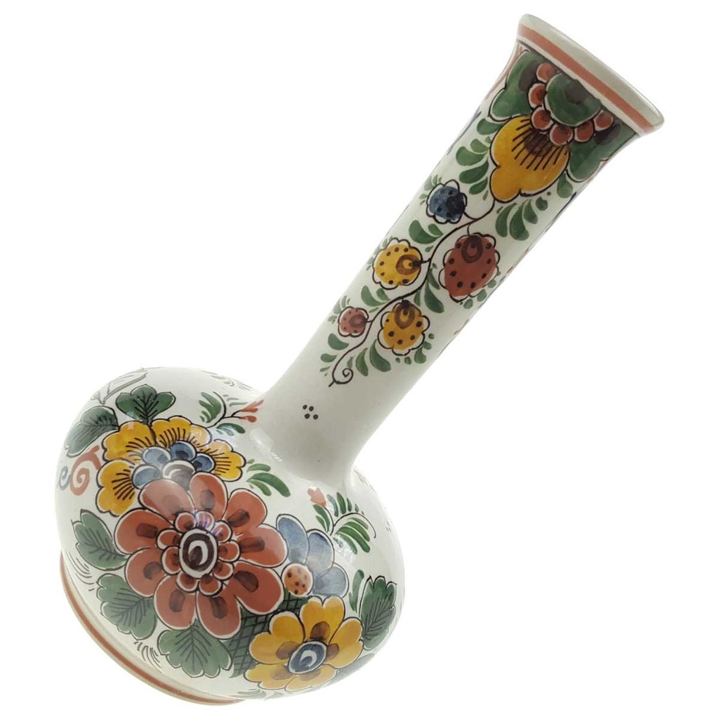 [98273] Vase 17 cm Delfts Polychroom Blumendekor Bunt Blumen gebraucht - sehr gut Bild 4