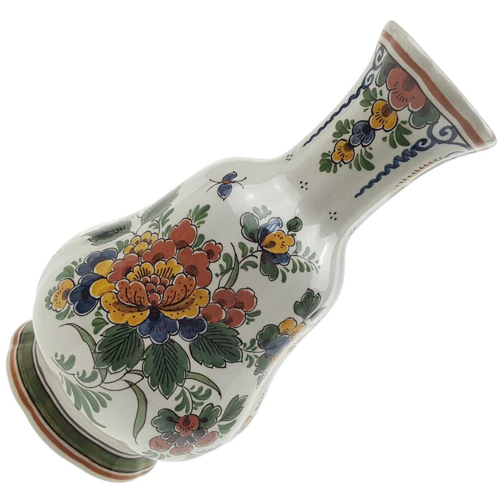 [98274] Vase 21 cm Delfts Polychroom Blumendekor Bunt Blumen gebraucht - sehr gut Bild 2