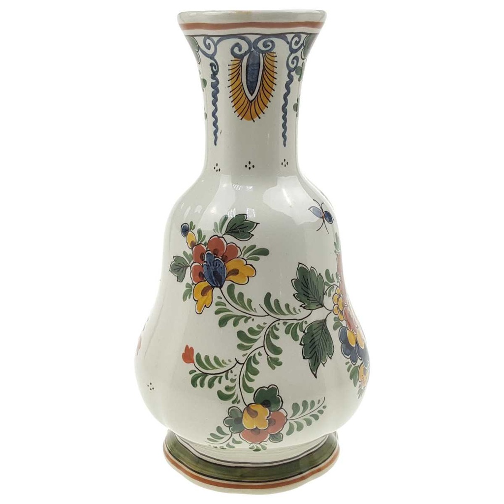 [98274] Vase 21 cm Delfts Polychroom Blumendekor Bunt Blumen gebraucht - sehr gut Bild 4