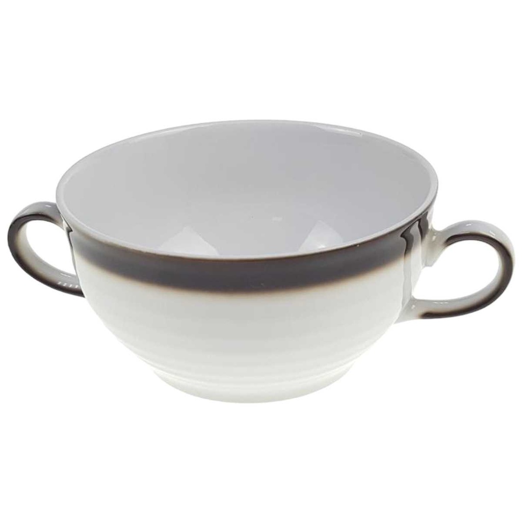 [98292] Suppentasse Suppenbecher 0,3 L Winterling Röslau Relief brauner Rand gebraucht - sehr gut Bild 2