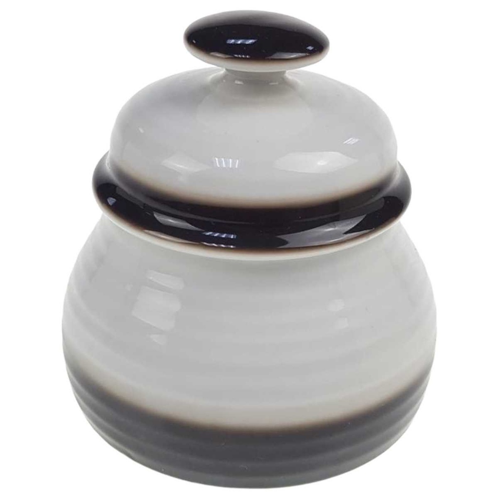 [98295] Zuckerdose 0,2 L Winterling Röslau Relief brauner Rand gebraucht - sehr gut Bild 2