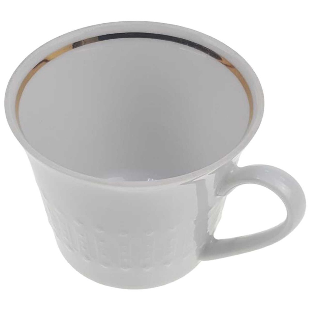 [98326] Kaffeetasse Goldrand Winterling Kirchenlamitz Relief Weiß mit gebraucht - gut Bild 2