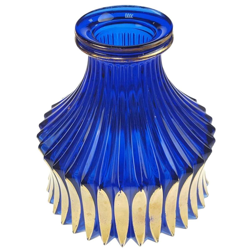 [98356] Vase 16,5 cm Walther Glas Blau Gold gebraucht - gut Bild 2