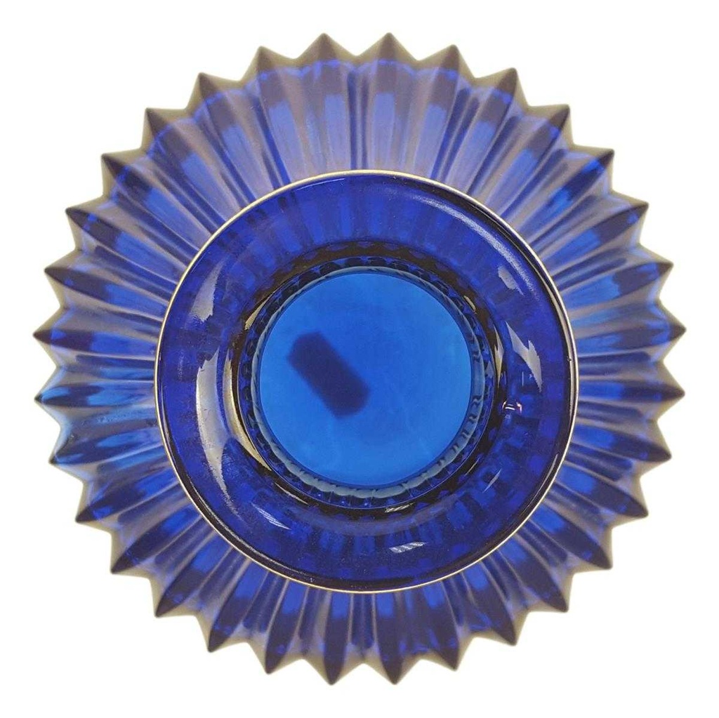 [98356] Vase 16,5 cm Walther Glas Blau Gold gebraucht - gut Bild 3