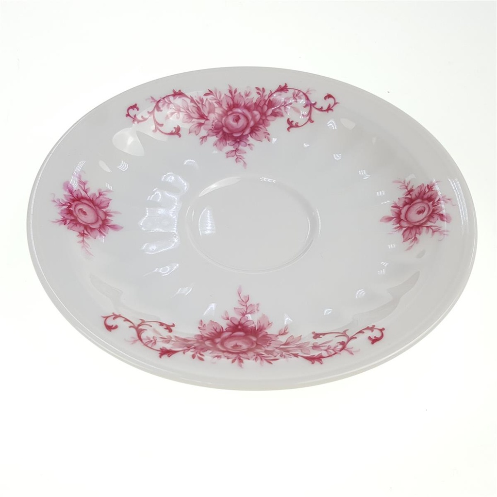 [98386] Untertasse für Kaffee 14,4 cm Seltmann Weiden Relief Pinke Blume gebraucht - sehr gut Bild 2